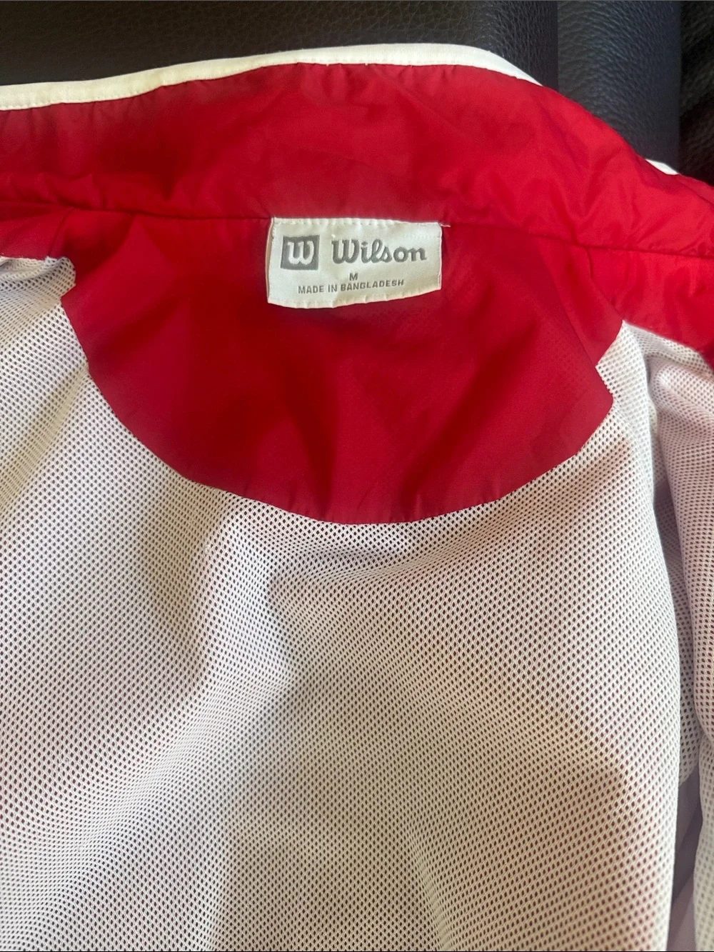 Wilson Vintage Red Men's Windbreaker Jacket with White Trim